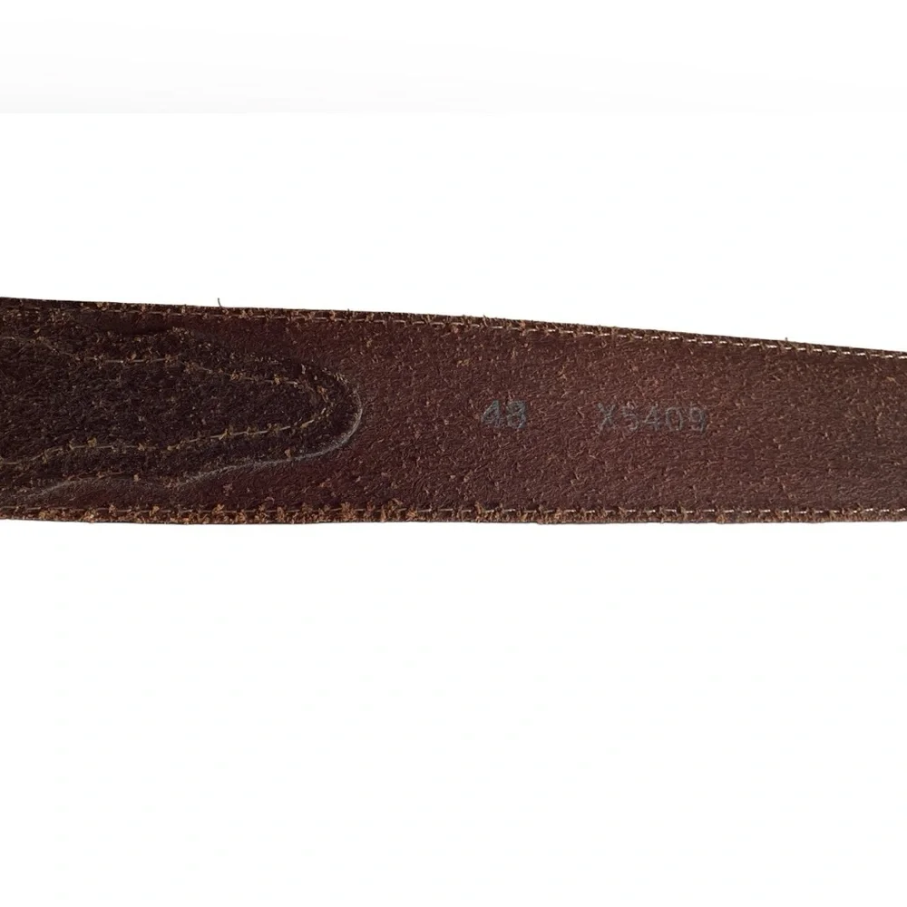 Suede Leather Brown Silver Belt